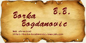 Borka Bogdanović vizit kartica
